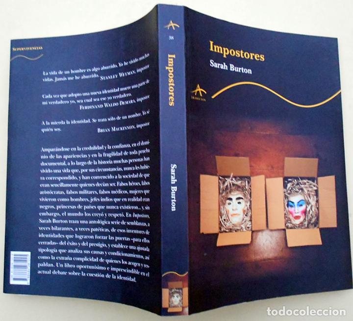 Libros de segunda mano: Impostores - Sarah Burton - Alba (Trayectos) 2002 COMO NUEVO - Foto 3