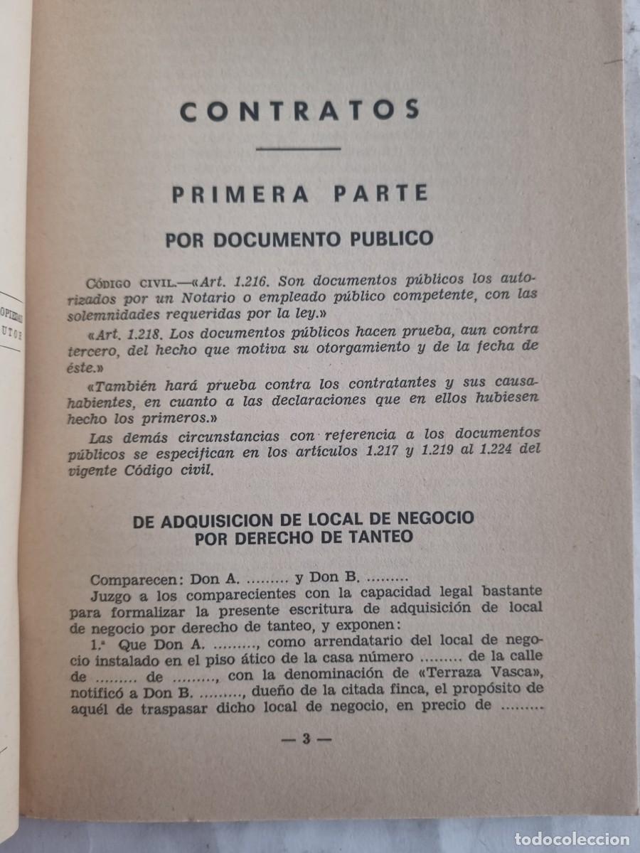 Libros de segunda mano: CONTRATOS. FORMULARIOS. FRANCISCO LOPERA. 8&deg; ED. MADRID,1969. - Foto 4