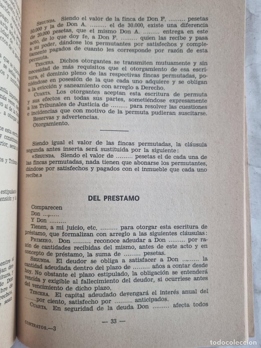 Libros de segunda mano: CONTRATOS. FORMULARIOS. FRANCISCO LOPERA. 8&deg; ED. MADRID,1969. - Foto 10