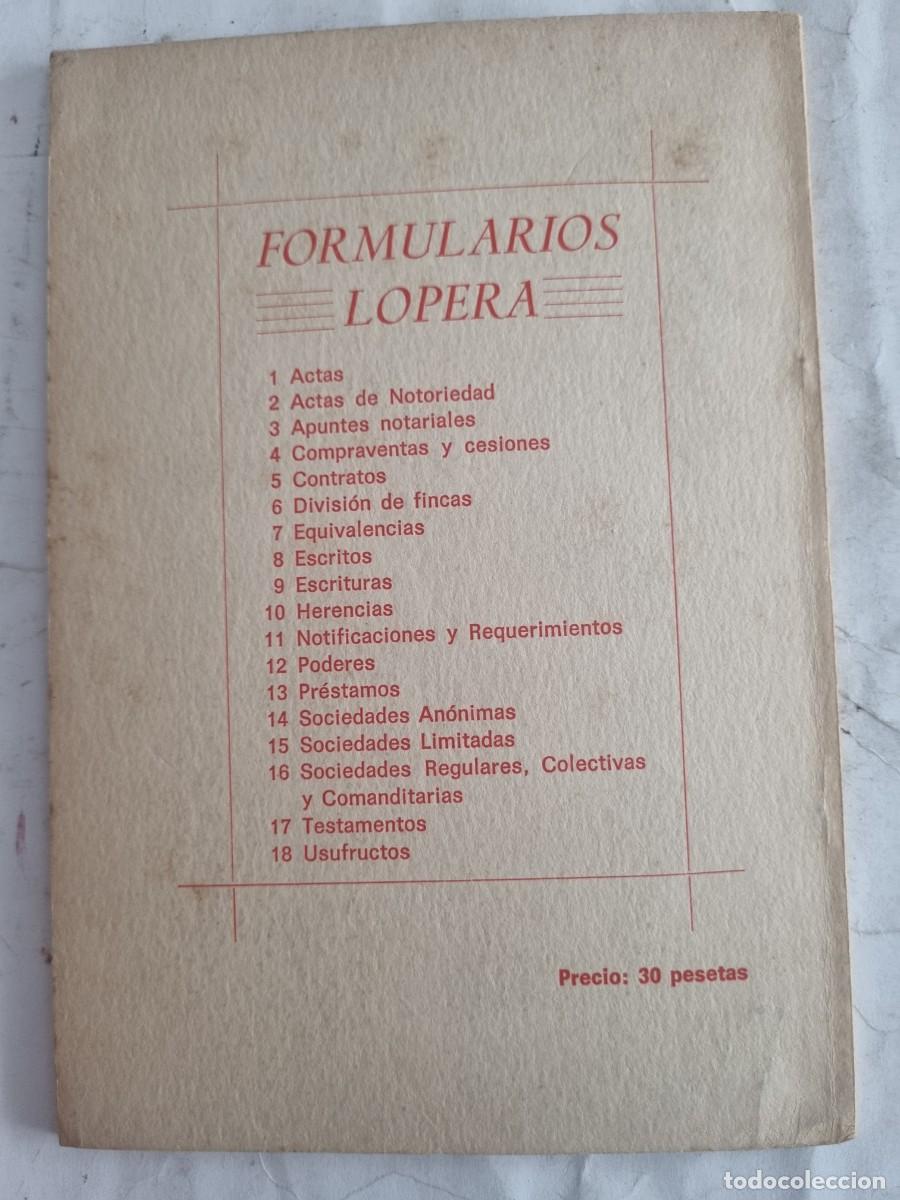 Libros de segunda mano: CONTRATOS. FORMULARIOS. FRANCISCO LOPERA. 8&deg; ED. MADRID,1969. - Foto 11