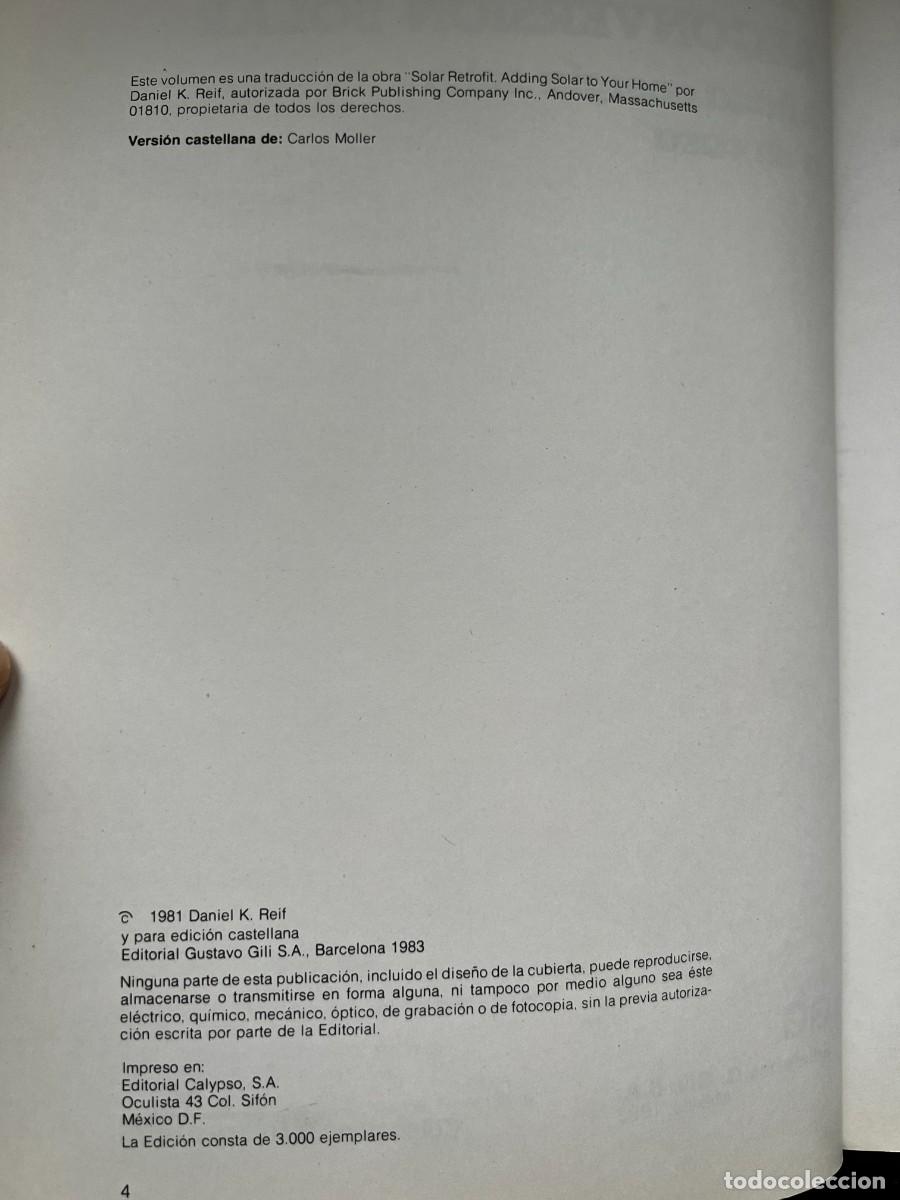 Libros de segunda mano: RECONVERSION SOLAR. DANIEL K. REIF. EDICIONES G. GILI. MEXICO, 1983. PAGS: 67 - Foto 5