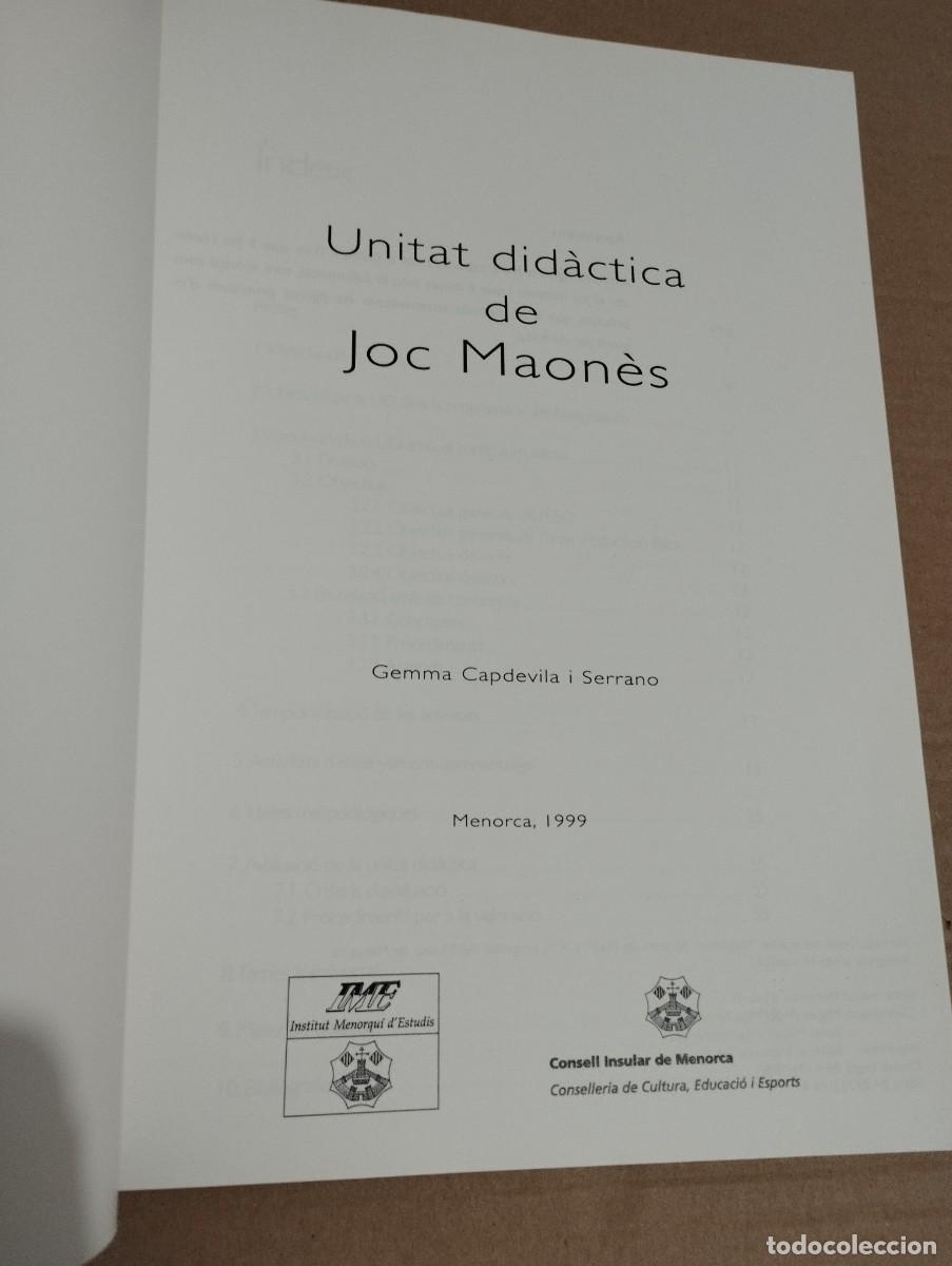 Libros de segunda mano: UNITAT DID&Agrave;CTICA DE JOC MAON&Egrave;S (GEMMA CAPDEVILA I SERRANO) - Foto 2