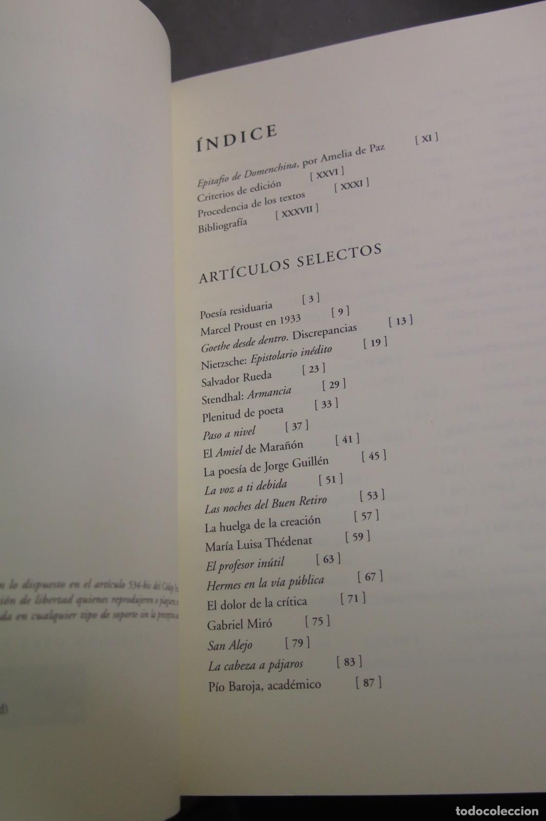 Libros de segunda mano: Art&iacute;culos selectos. Juan Jos&eacute; Domenchina - Foto 2