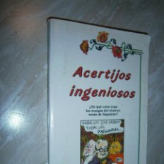 Libros de segunda mano: ANTIGUO LIBRO DESCATALOGADO - ACERTIJOS INGENIOSOS - LC2