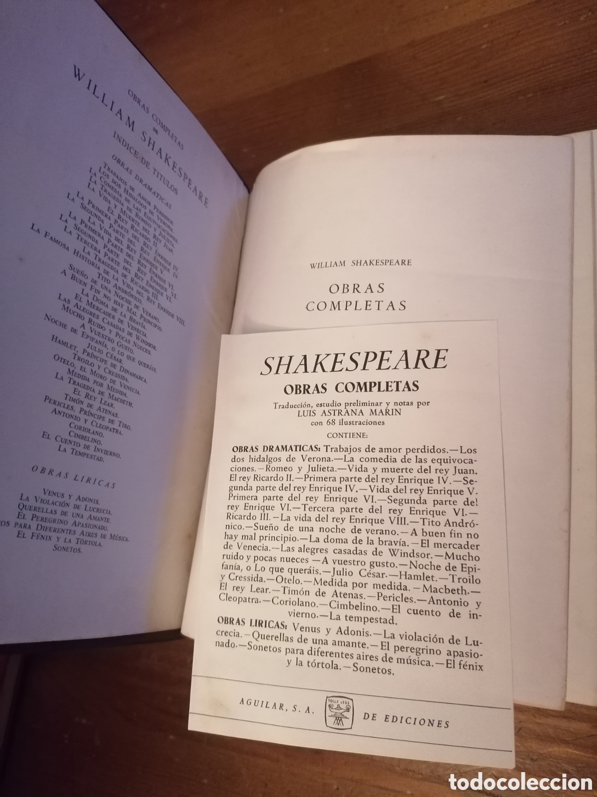 Libros de segunda mano: WILLIAM SHAKESPEARE - OBRAS COMPLETAS - AGUILAR - Foto 2