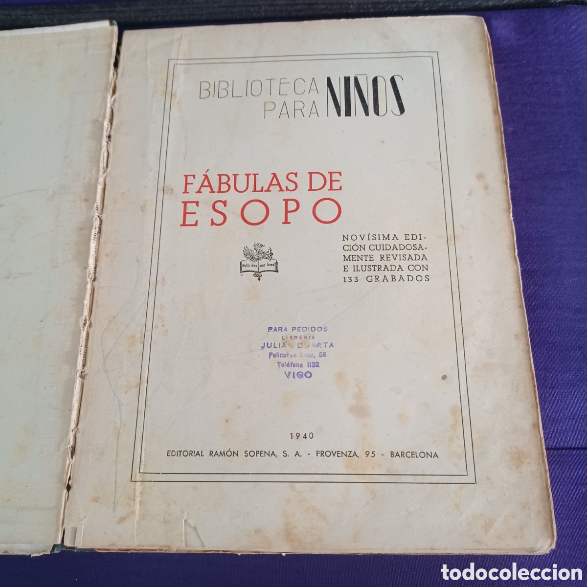 Libros de segunda mano: FABULAS DE ESOPO 1940 EDITORIAL RAMON SOPENA - Foto 3
