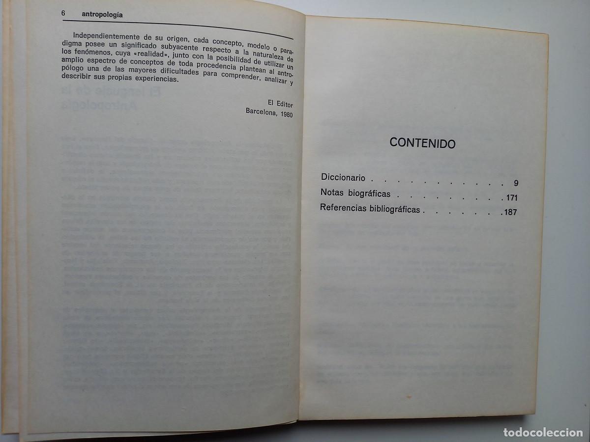 Libros de segunda mano: DICCIONARIO DE ANTROPOLOGIA. Ediciones Bellaterra - Foto 5