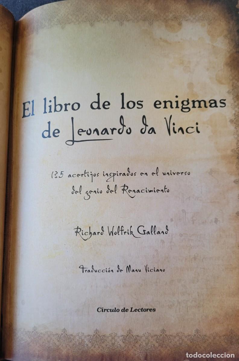 Libros de segunda mano: Libro de los enigmas de Leonardo da Vinci C&iacute;rculo de lectores - Foto 3