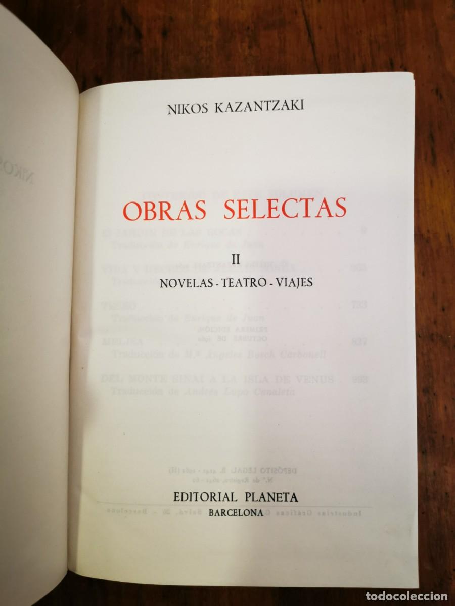 Libros de segunda mano: KAZANTZAKI, Nikos. Obras selectas: [3 tomos] - Foto 4