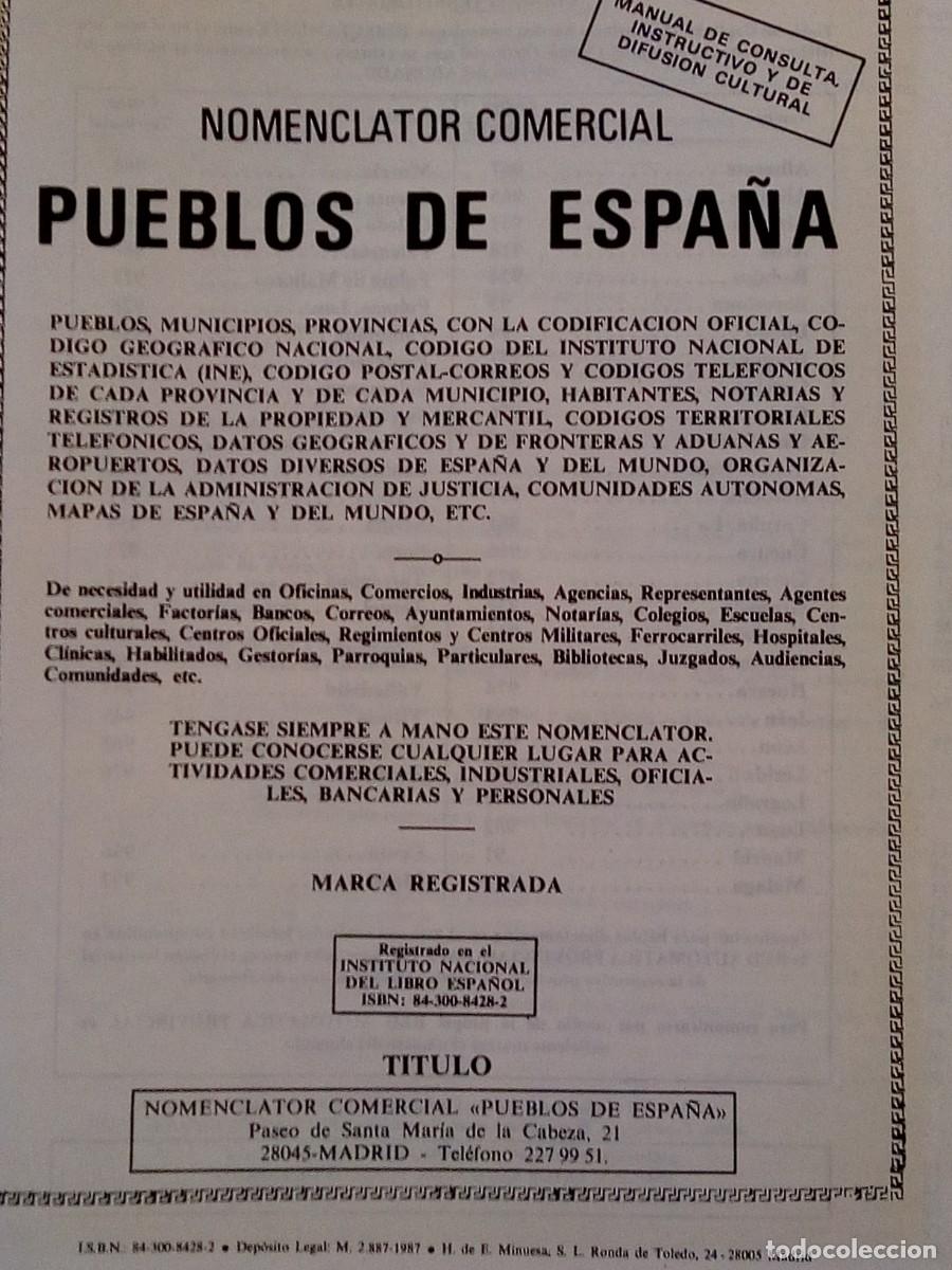 Libros de segunda mano: Nomenclator comercial. Pueblos de Espa&ntilde;a SA6652 - Foto 2