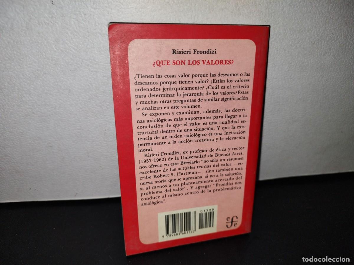 Libros de segunda mano: 66- &iquest;QU&Eacute; SON LOS VALORES?. INTRODUCCI&Oacute;N A LA AXIOLOG&Iacute;A - RISIERI FRONDIZI - Foto 3