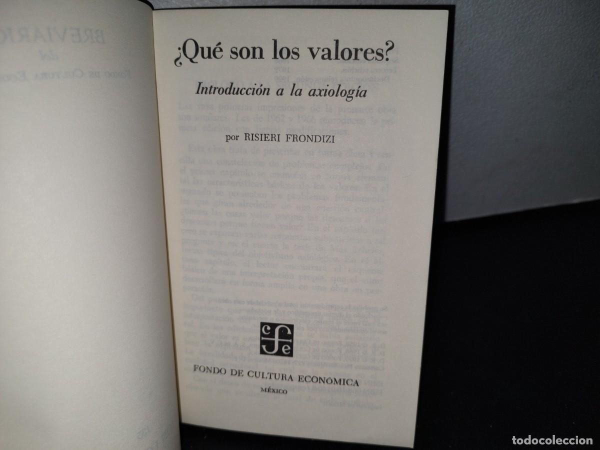 Libros de segunda mano: 66- &iquest;QU&Eacute; SON LOS VALORES?. INTRODUCCI&Oacute;N A LA AXIOLOG&Iacute;A - RISIERI FRONDIZI - Foto 4