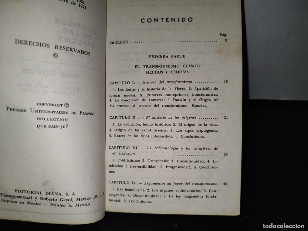 Libros de segunda mano: 66- EL ORIGEN DE LAS ESPECIES - &Eacute;MILE GUY&Eacute;NOT - Foto 4