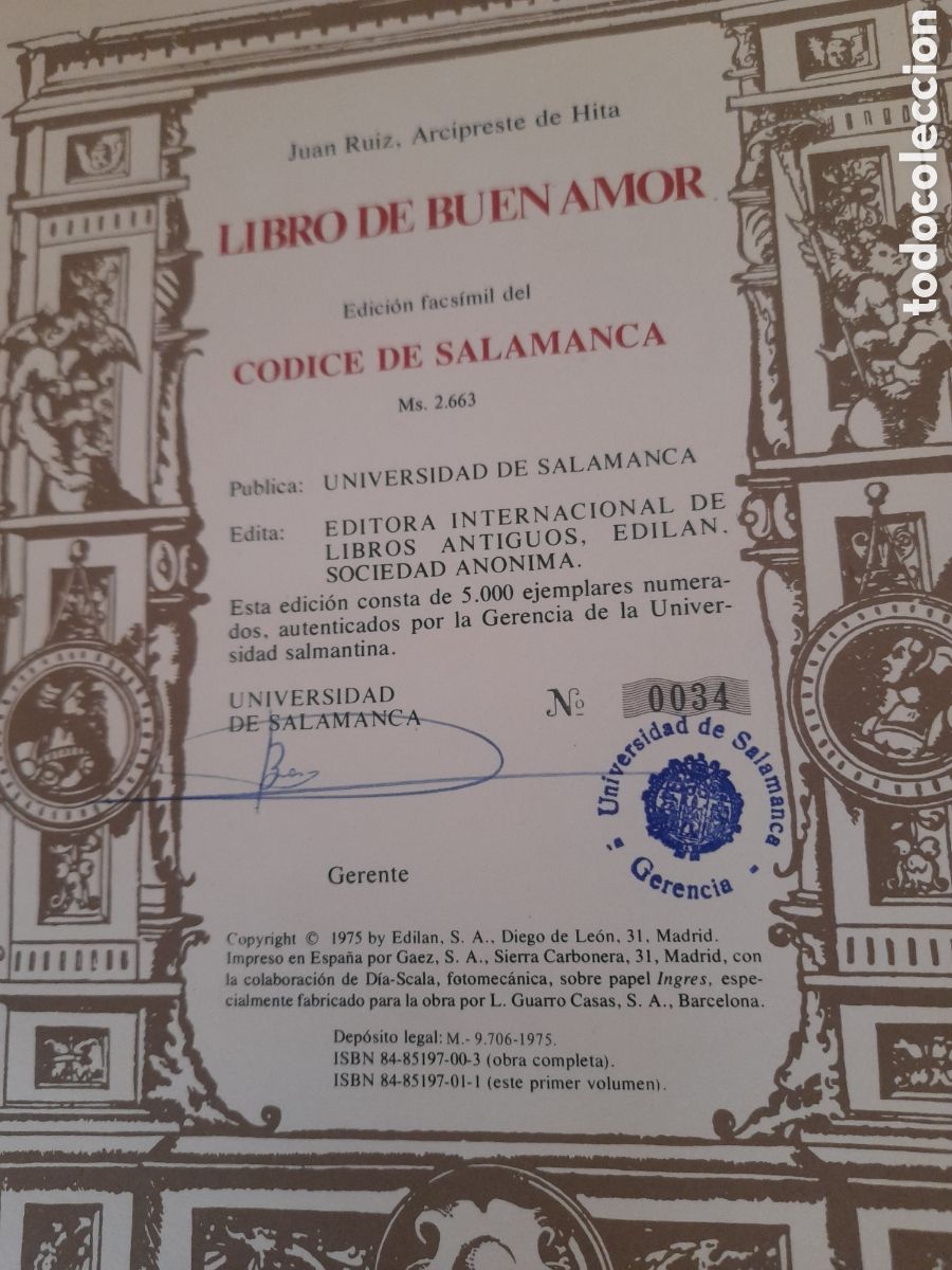 Libros de segunda mano: Libro de Buen Amor, Edici&oacute;n facs&iacute;mil del C&oacute;dice de Salamanca, numerado - Foto 2