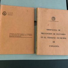 Libros de segunda mano: ORDENANZA DE PREVENCIÓN DE INCENDIOS. ZARAGOZA. Y PROPUESTA DE RECTIFICACIÓN. COLEGIO DE. Lote 394309794