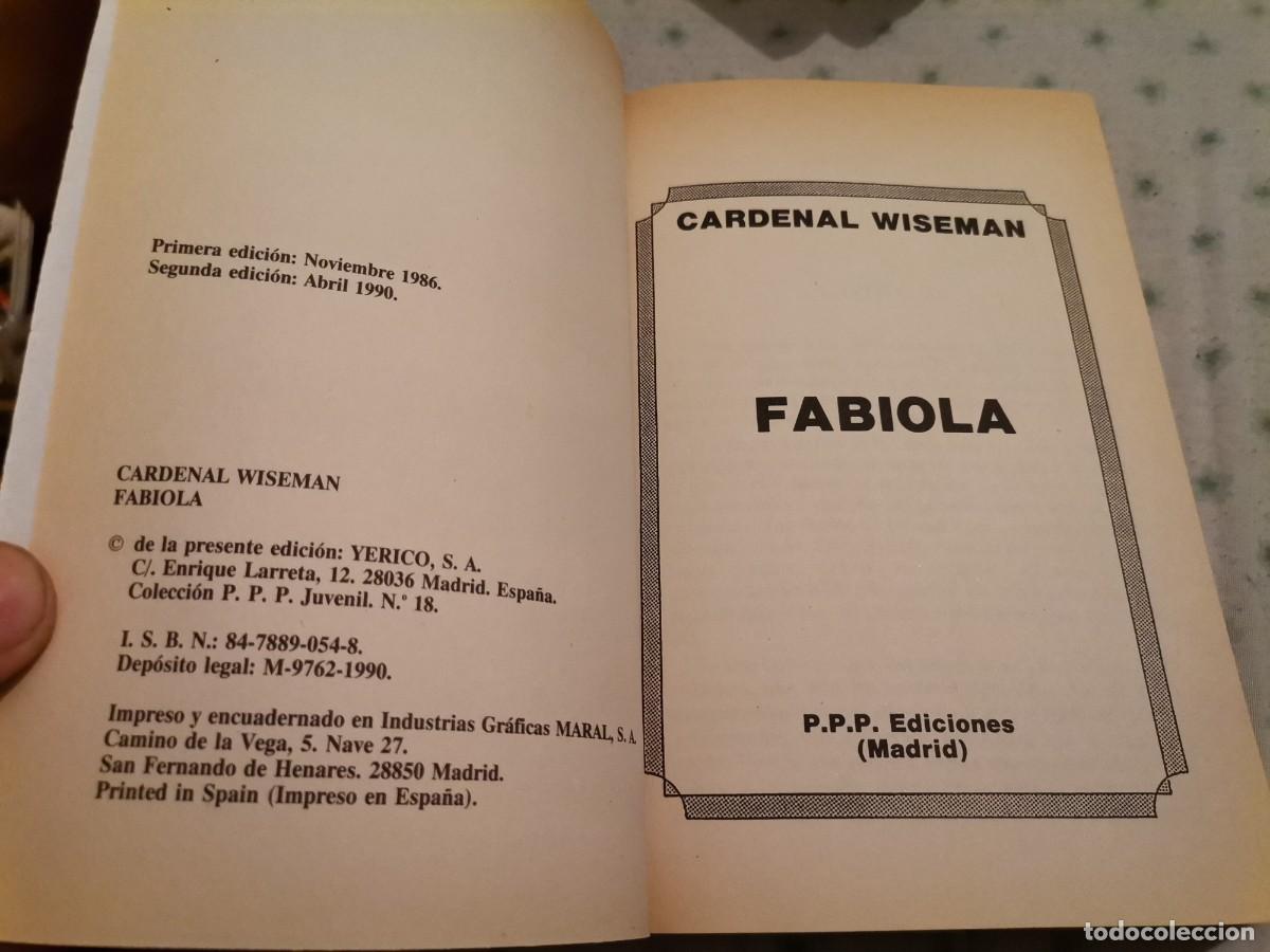 Libros de segunda mano: FABIOLA CARDENAL WISEMAN ED. JUVENIL PPP 1990 - Foto 2