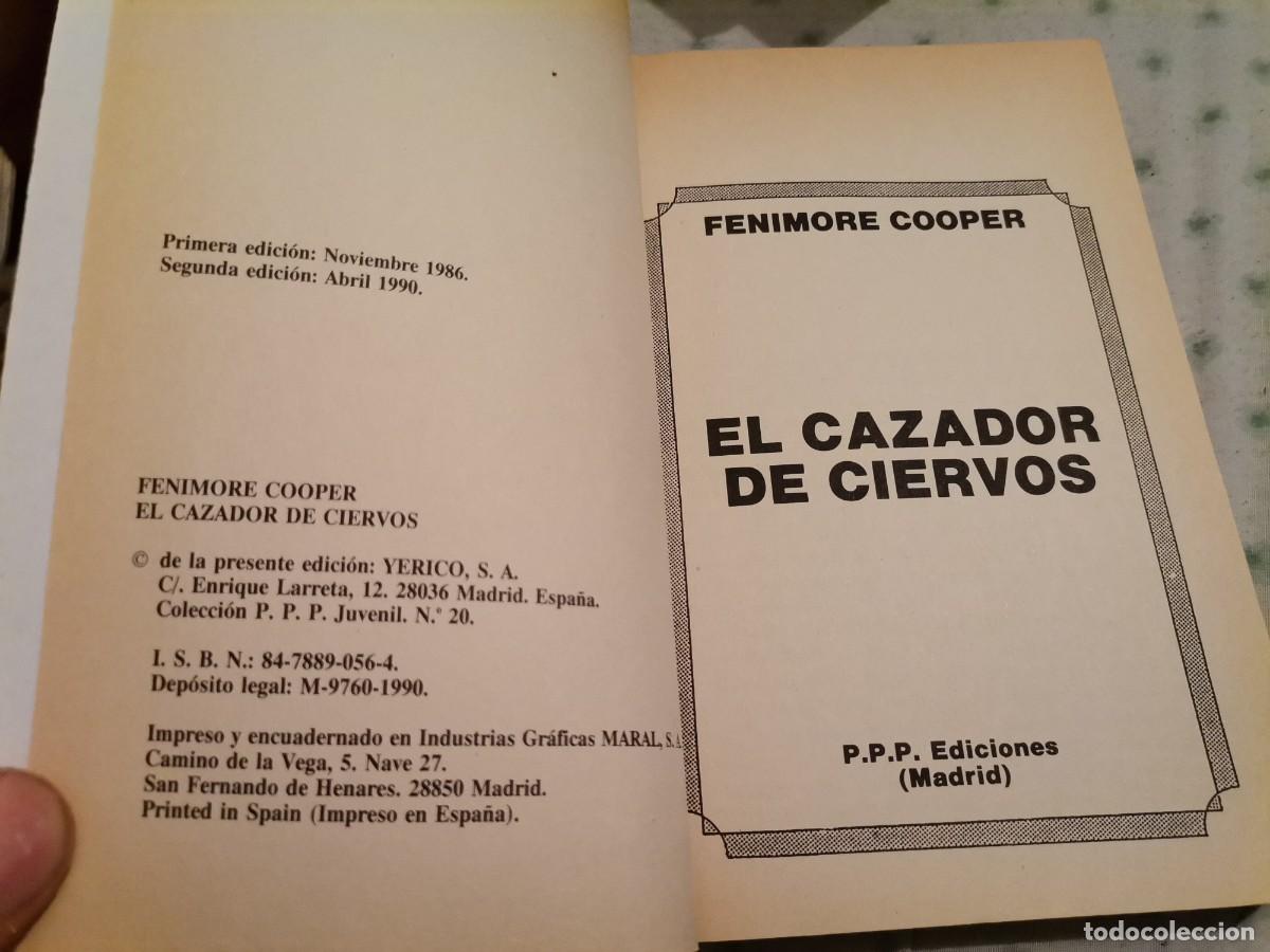 Libros de segunda mano: EL CAZADOR DE CIERVOS FENIMORE COOPER ED. JUVENIL PPP 1990 - Foto 2