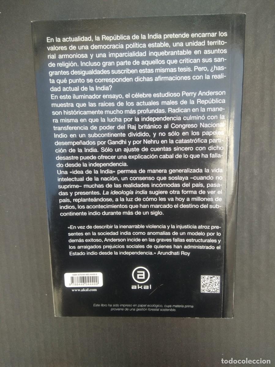 Libros de segunda mano: Libro La Ideologia India- Perry Anderson - Foto 3