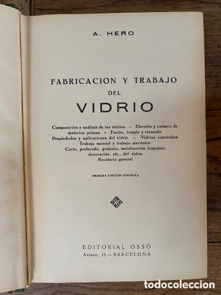Libros de segunda mano: Elaboraci&oacute;n y trabajo del vidrio de A. Hero - Foto 2