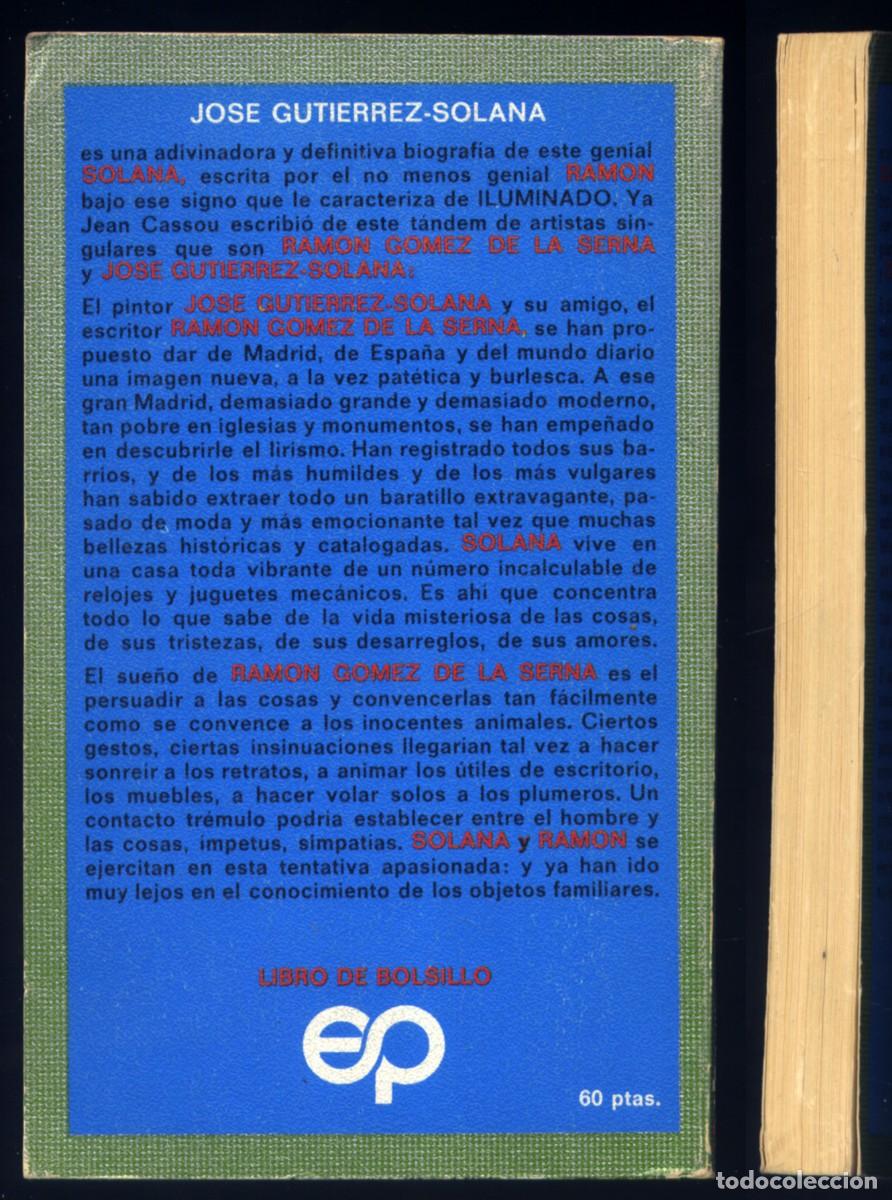 Libros de segunda mano: G&Oacute;MEZ DE LA SERNA, Ram&oacute;n. Jos&eacute; Gutierrez Solana. 1972. - Foto 2