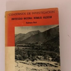 Libros de segunda mano: HUÁNUCO PERÚ, CUADERNOS DE INVESTIGACIÓN. ANTROPOLOGÍA (PLAST 1)