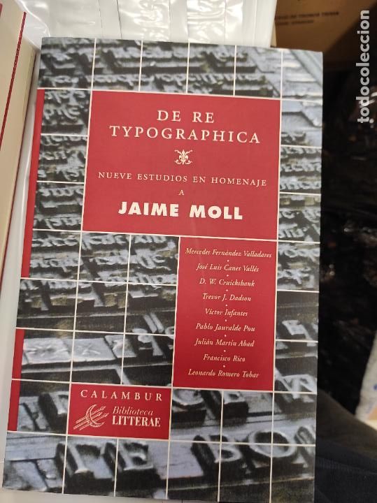 Libros de segunda mano: DE RE TYPOGRAPHICA Jaime Moll - Foto 1