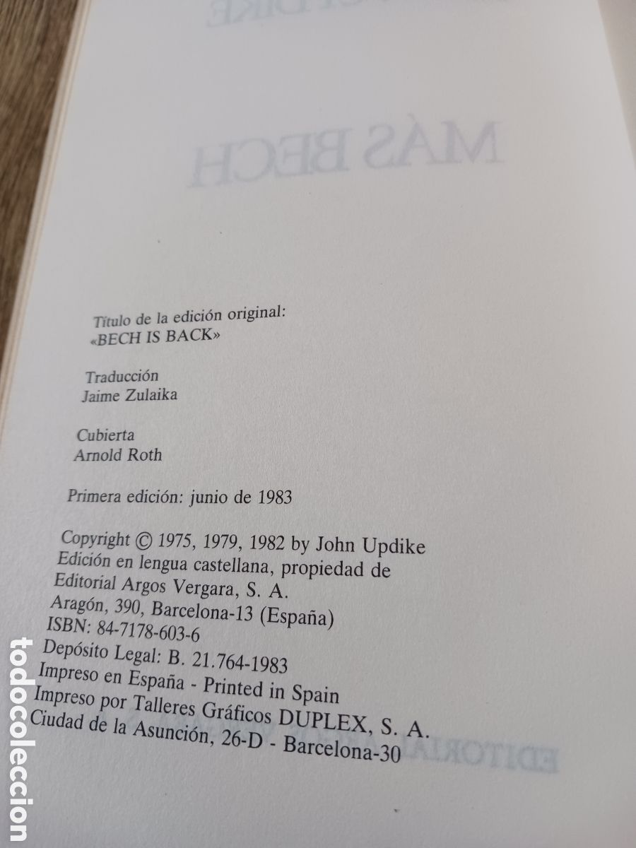 Libros de segunda mano: M&aacute;s Bech de John Updike - Foto 4