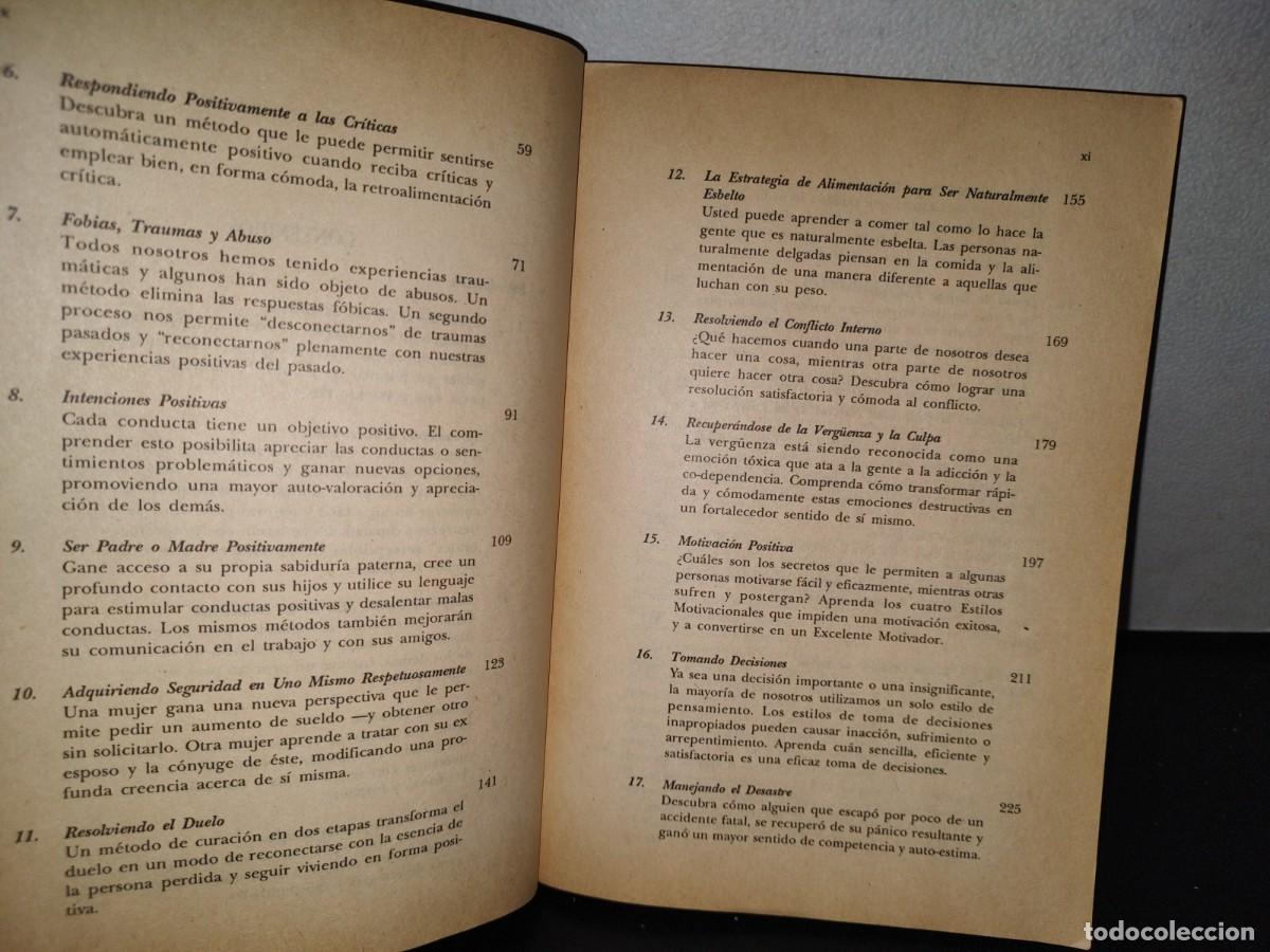 Libros de segunda mano: 67- CORAZ&Oacute;N DE LA MENTE. CASOS Y EJEMPLOS DE CAMBIO CON PROGRAMACI&Oacute;N NEURO-LING&Uuml;&Iacute;STICA - Foto 5
