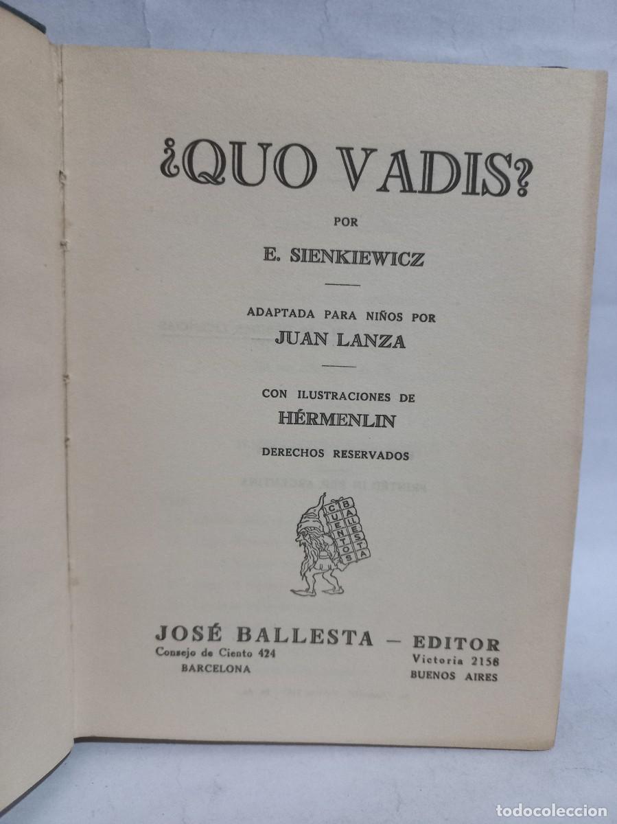 Libros de segunda mano: E. Sienkiewicz - &iquest;Quo Vadis? - Foto 3