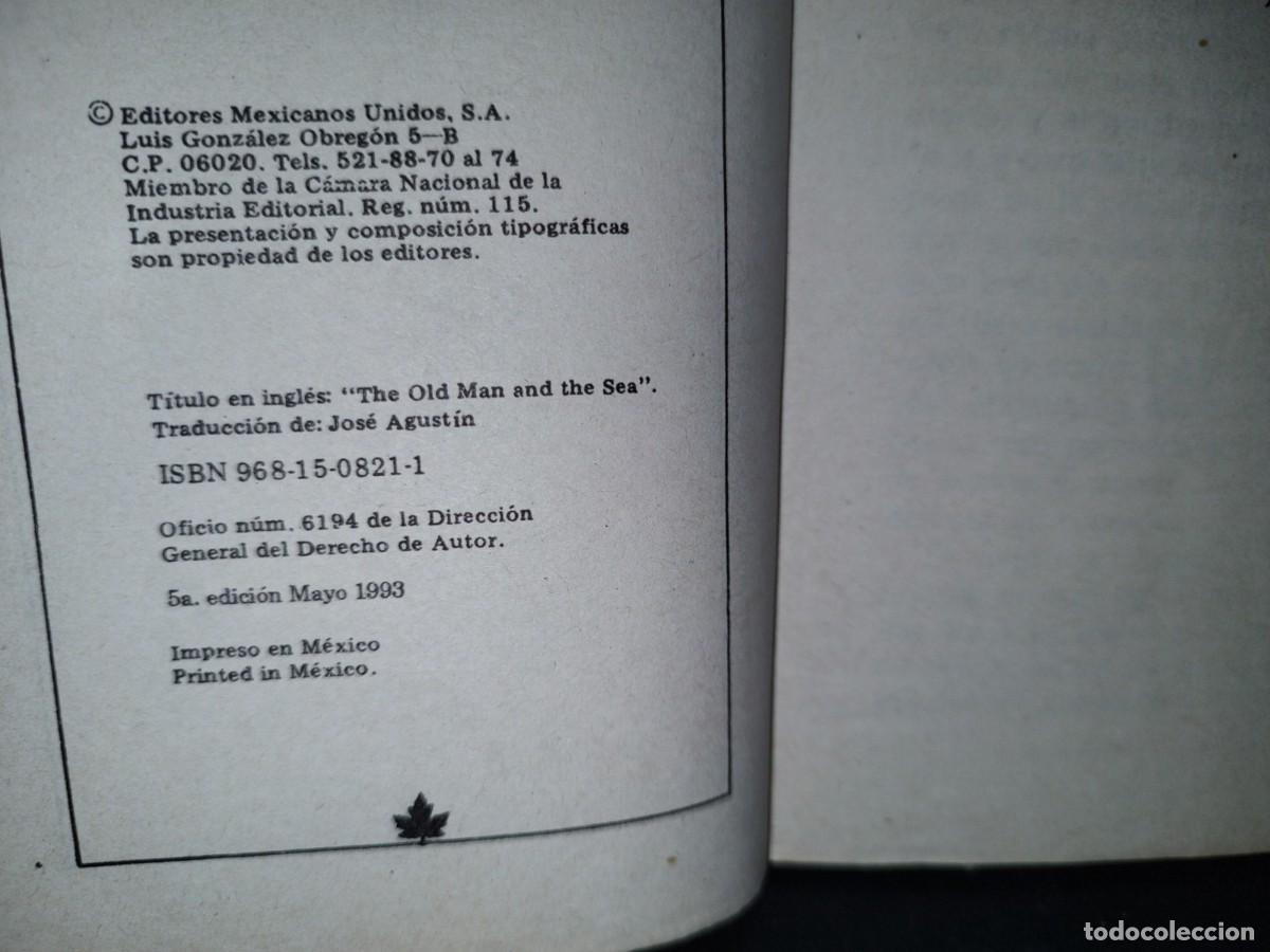 Libros de segunda mano: 67- EL VIEJO Y EL MAR - E. HEMINGWAY - Foto 3