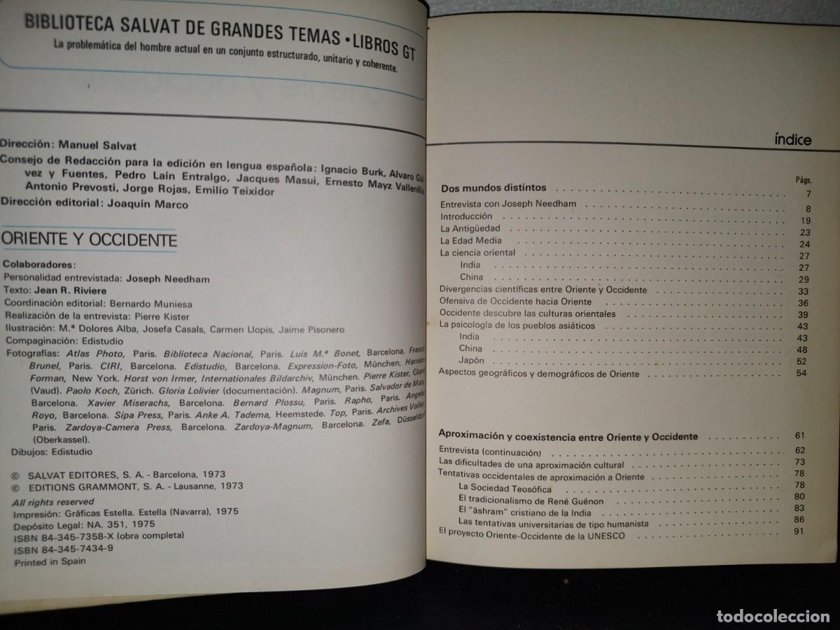 Libros de segunda mano: 67- ORIENTE Y OCCIDENTE. BIBLIOTECA SALVAT DE GRANDES TEMAS - Foto 3