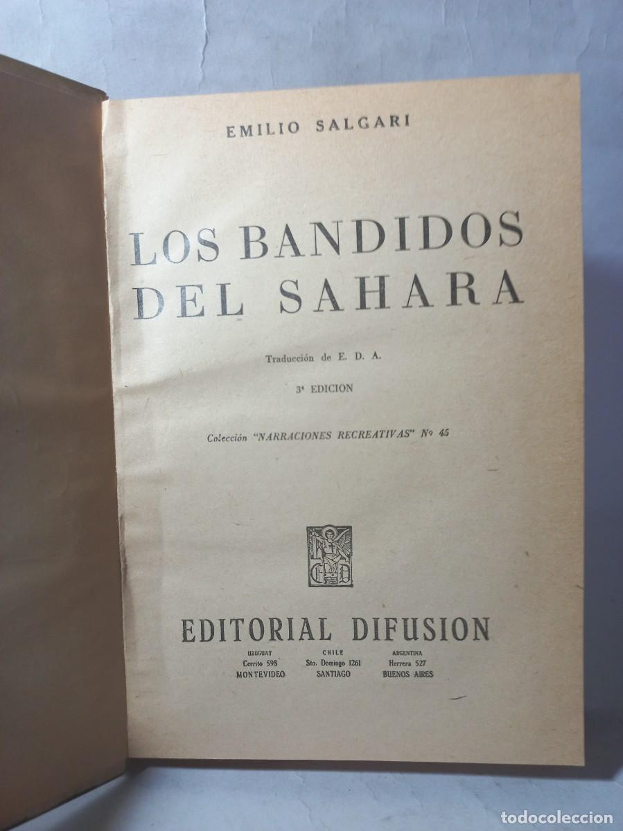 Libros de segunda mano: E. Salgari - Los Bandidos del Sahara - 1954 - Foto 3