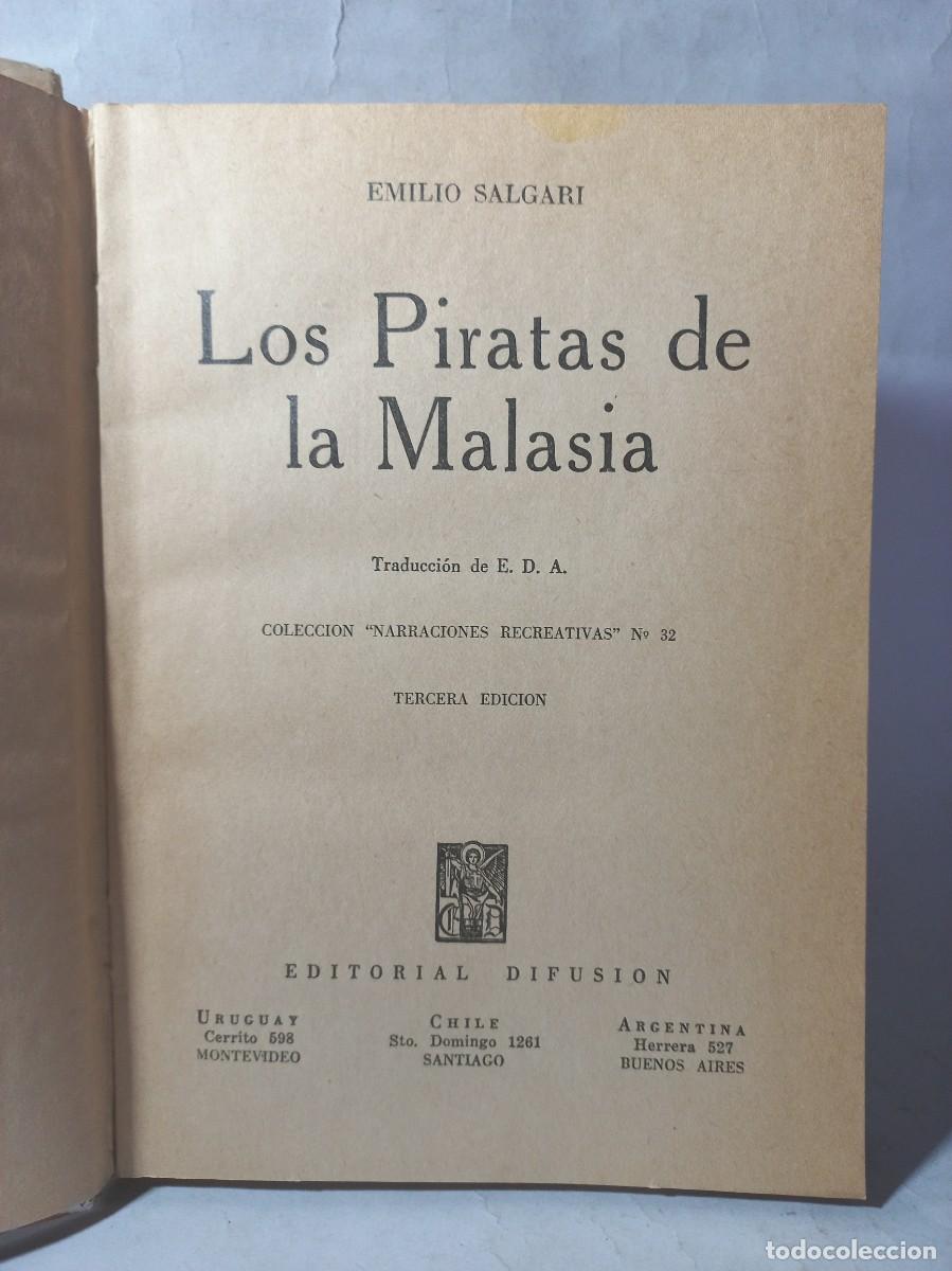 Libros de segunda mano: E. Salgari - Los Piratas de la Malasia - 1952 - Foto 3