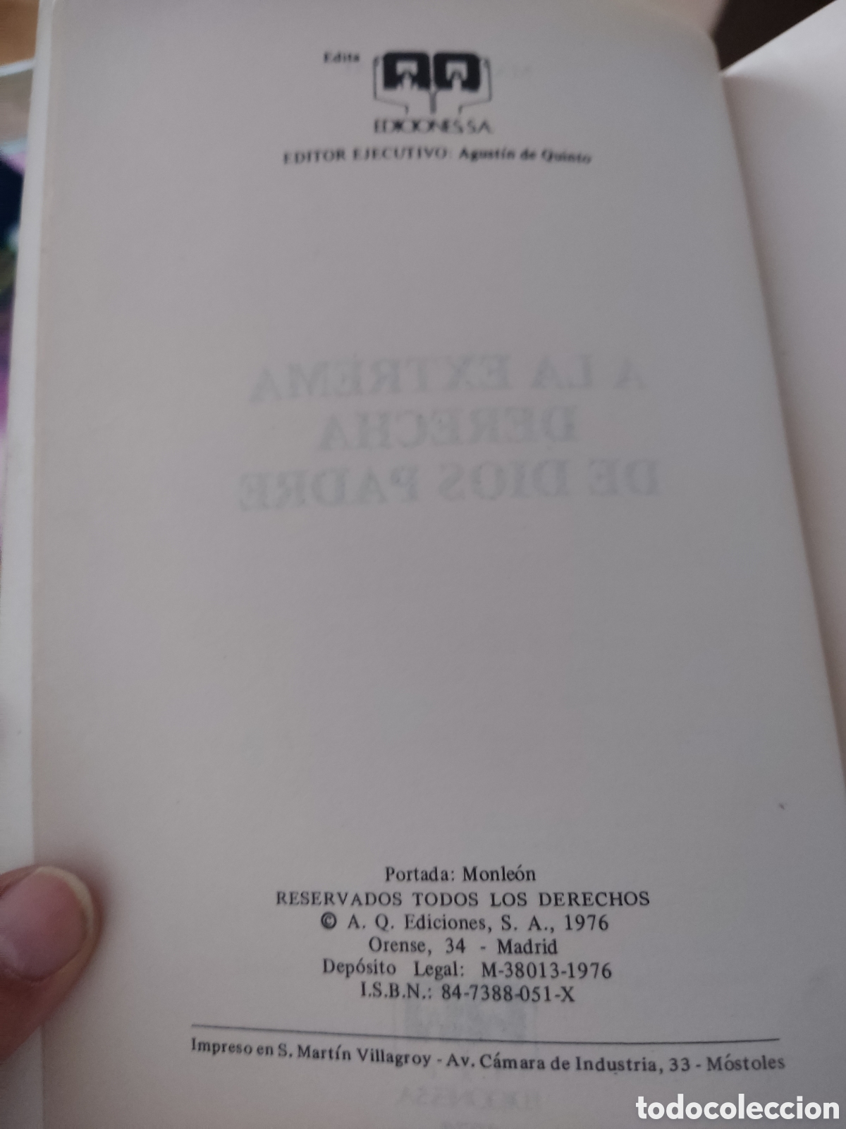 Libros de segunda mano: A la extrema derecha de Dios Padre. Manuel Vidal - Foto 4