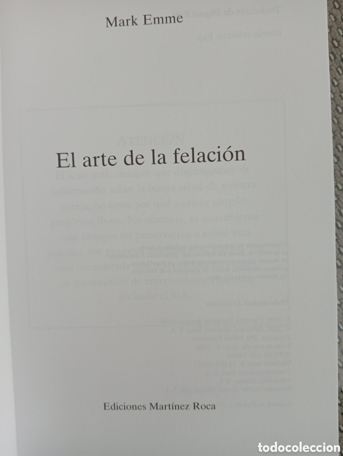 Libros de segunda mano: EL ARTE DE LA FELACI&Oacute;N / Mark EMME - Foto 2