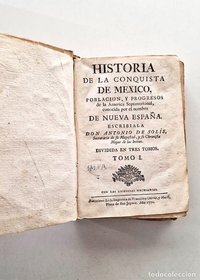 Libri di seconda mano: HISTORIA DE LA CONQUISTA DE M&Eacute;XICO, POBLACI&Oacute;N Y PROGRESOS de la Am&eacute;rica Septentrional, conocida por
