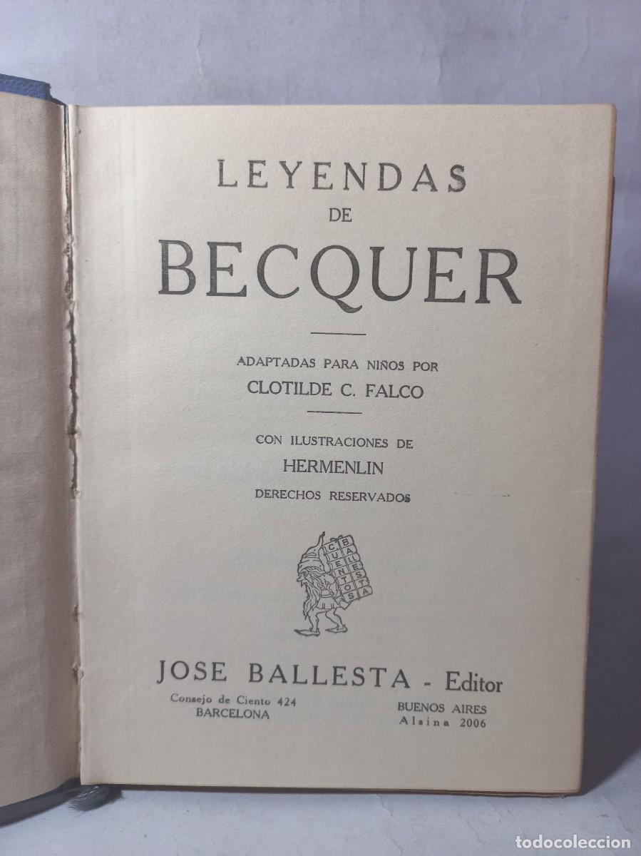 Libros de segunda mano: Clotilde C. Falco - Leyendas de Becquer - Foto 3