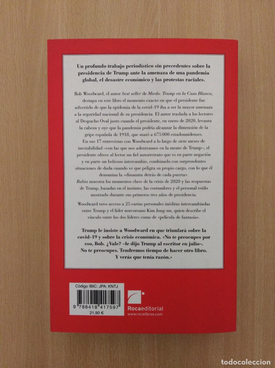 Libros de segunda mano: RABIA. Bob Woodward. Roca Editorial - Foto 2