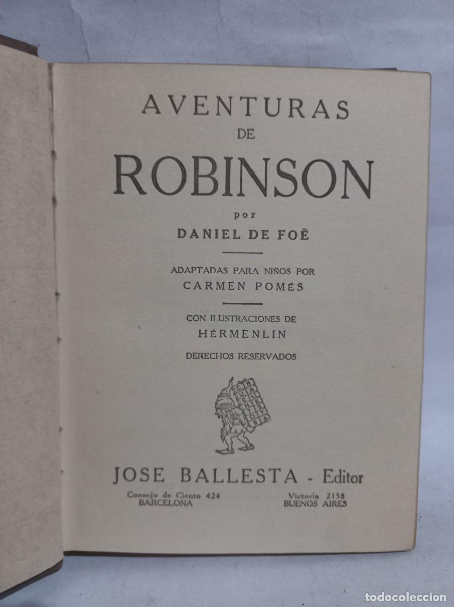 Libros de segunda mano: Daniel de Fo&euml; - Aventuras de Robinson - Foto 3