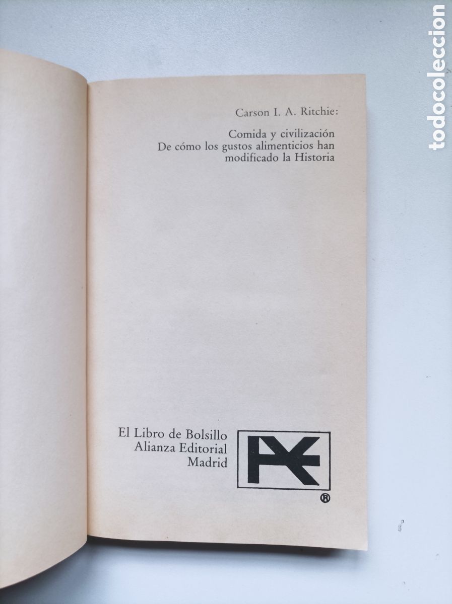 Libros de segunda mano: Comida y civilizaci&oacute;n / Carson I. A. Richie. - Foto 2