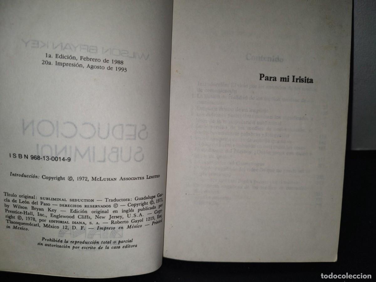 Libros de segunda mano: 68- SEDUCCI&Oacute;N SUBLIMINAL - WILSON BRYAN KEY - Foto 4