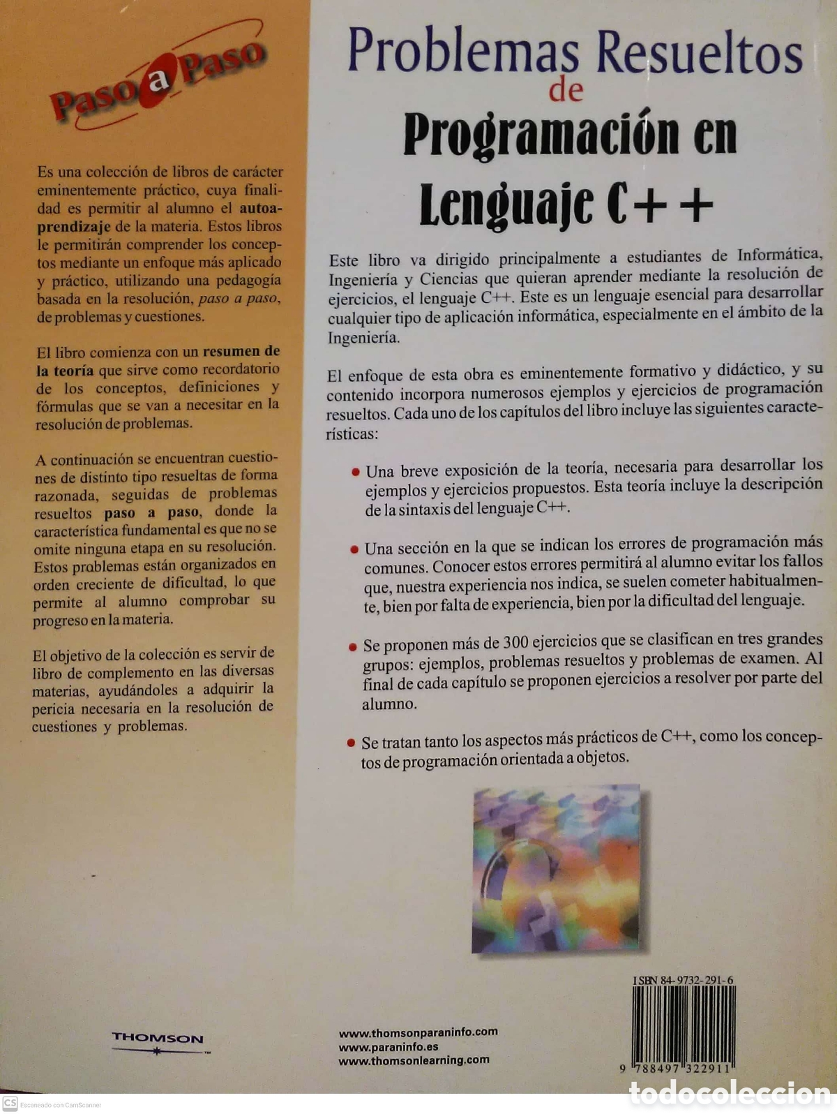 Libros de segunda mano: Programaci&oacute;n en lenguaje C++. VVAA. Thomson. 2004. Inform&aacute;tica. - Foto 2