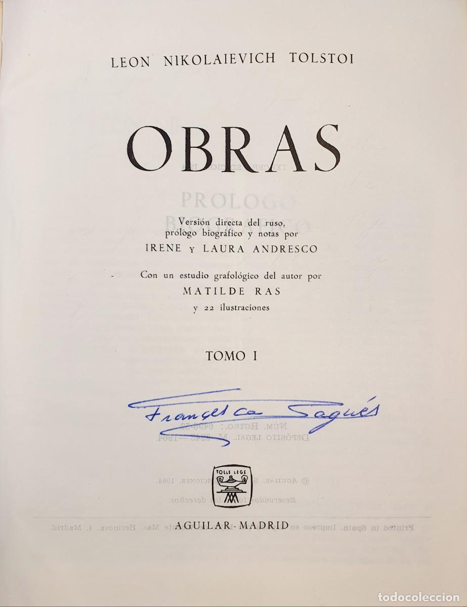 Libros de segunda mano: LEON TOLSTOI *** OBRAS *** COMPLETA 2 TOMOS A&Ntilde;O 1964 - Foto 3