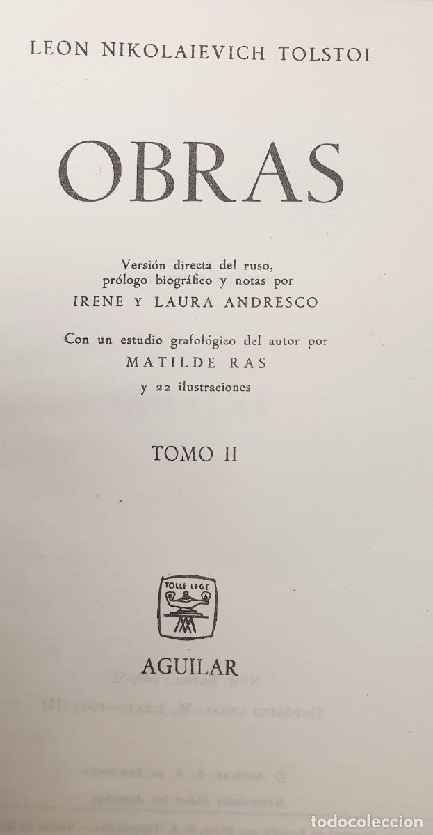 Libros de segunda mano: LEON TOLSTOI *** OBRAS *** COMPLETA 2 TOMOS A&Ntilde;O 1964 - Foto 5