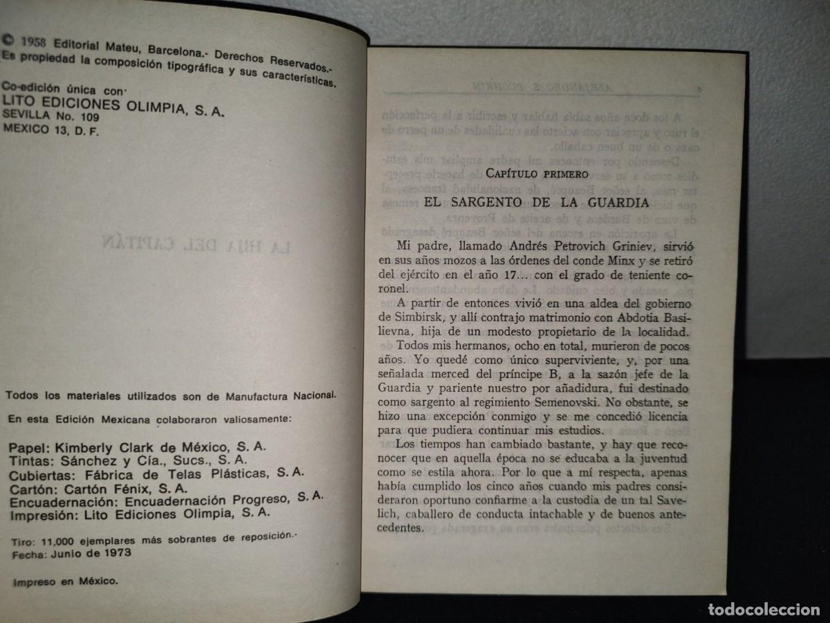 Libros de segunda mano: 68- ALEJANDRO S. PUCHKIN. LA HIJA DEL CAPIT&Aacute;N - Foto 4