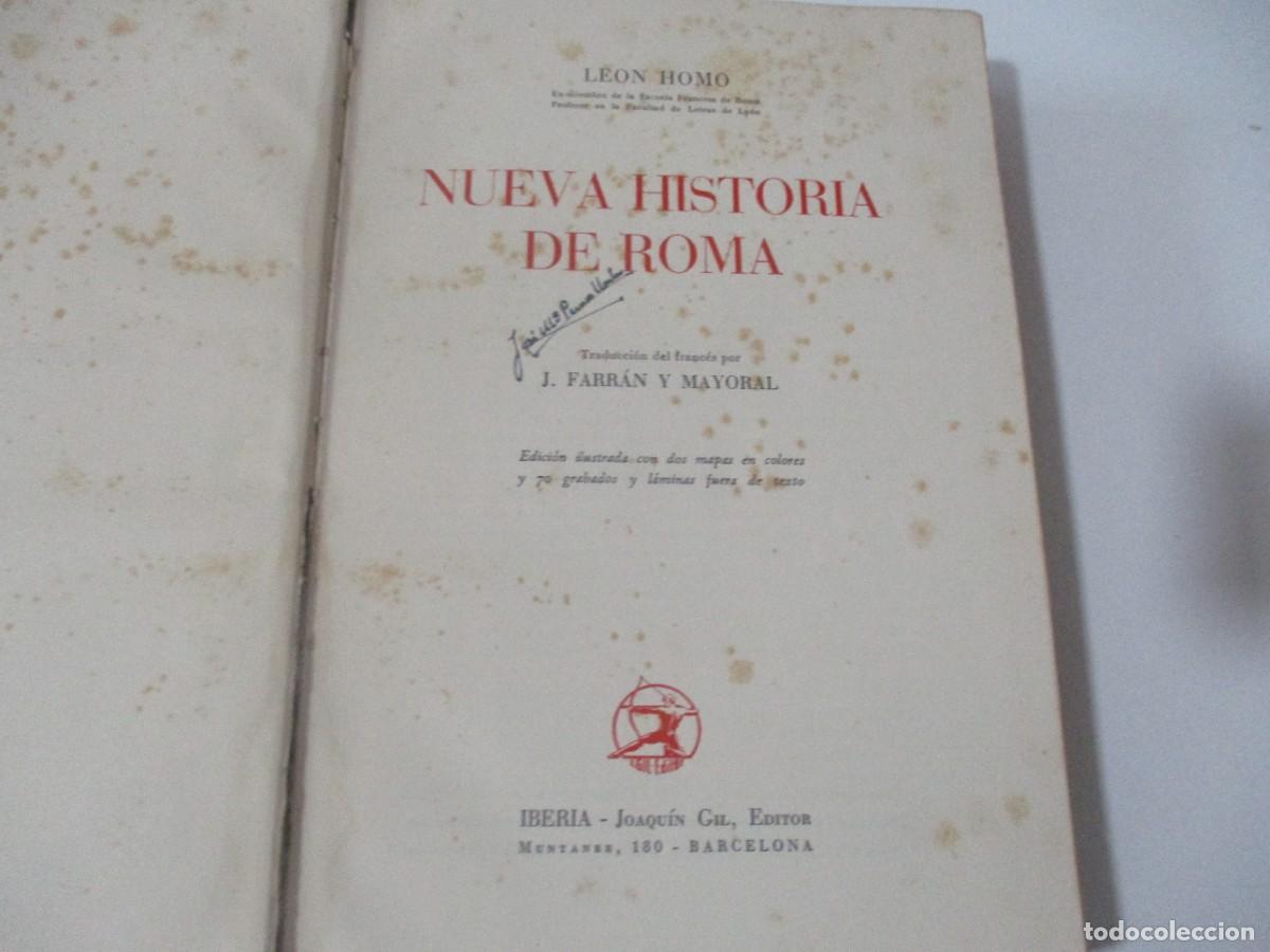 Libros de segunda mano: LEON HOMO Nueva historia de Roma W18084 - Foto 3