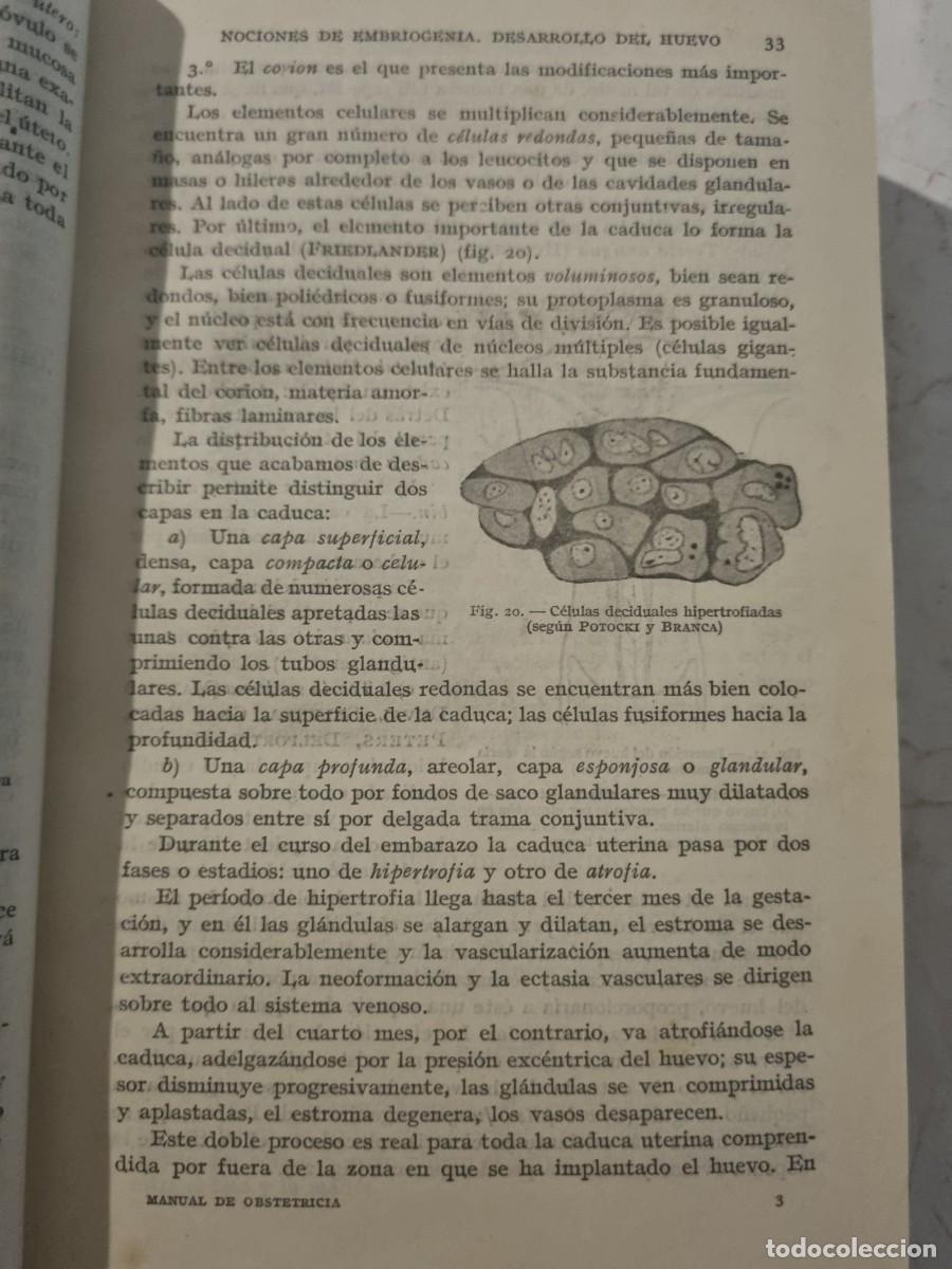Libros de segunda mano: MANUAL DE OBSTETRICIA. L.DEVRAIGNE. ED: ESPASA-CALPE. MADRID,1943. - Foto 8