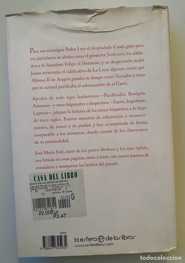 Libros de segunda mano: Apodos de los Reyes de Espa&ntilde;a - SOL&Eacute;, Jos&eacute; Mar&iacute;a - Foto 2