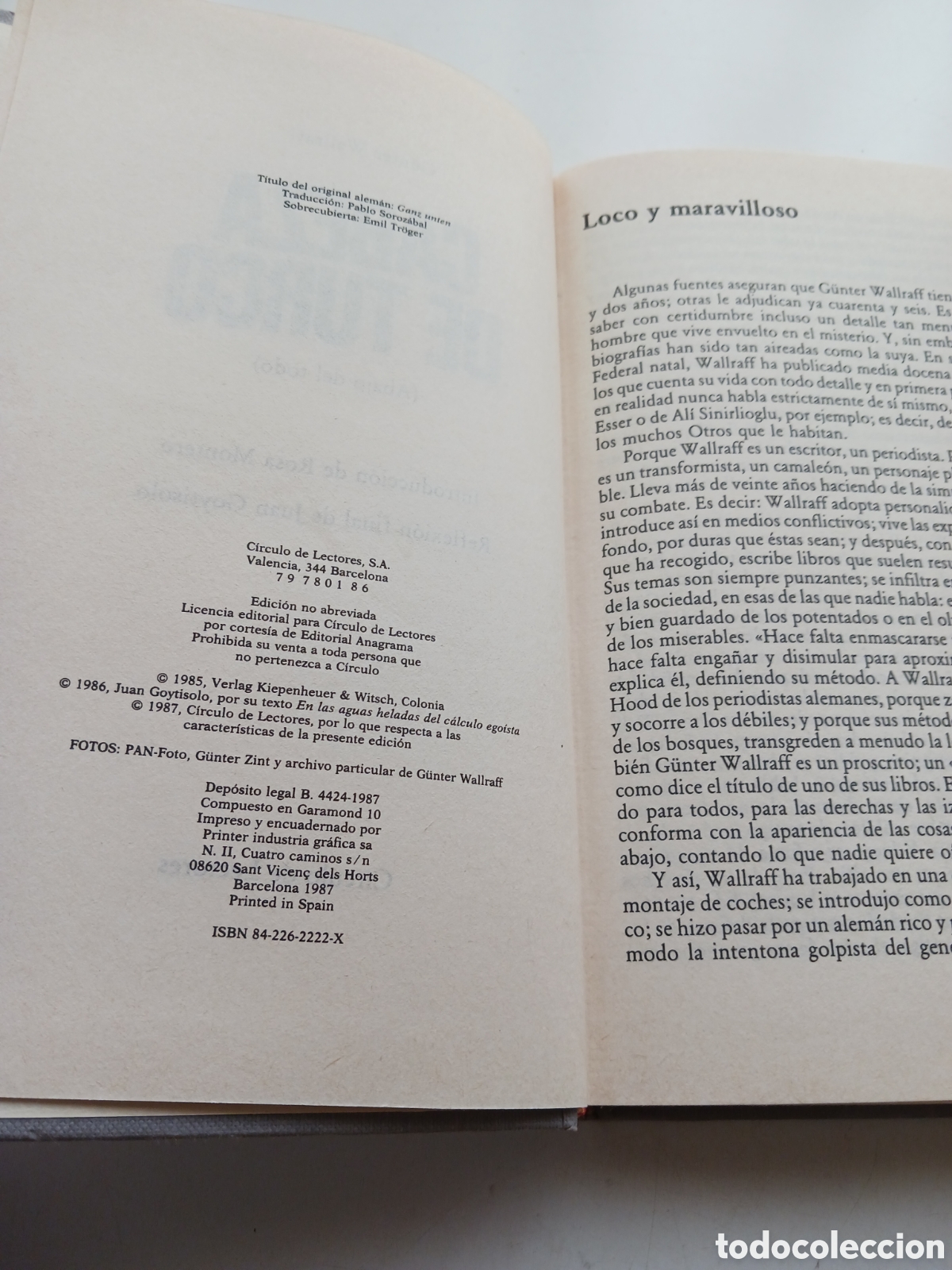 Libros de segunda mano: Cabeza de turco, G&uuml;nter Wallraff 1987 e1 - Foto 4