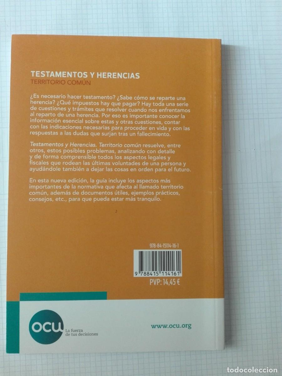 Libros de segunda mano: TESTAMENTOS Y HERENCIAS TERRITORIO COM&Uacute;N OCU GUIAS PRACTICAS - Foto 2